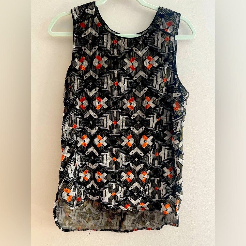 Meadow Rue velvet metallic print tank size medium